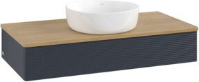 V&B Waschtischunterschrank Antao mit Frontstruktur in Eiche Honig, lackiert, B/T/H: 100 x 50 x 19 cm - Bild 1