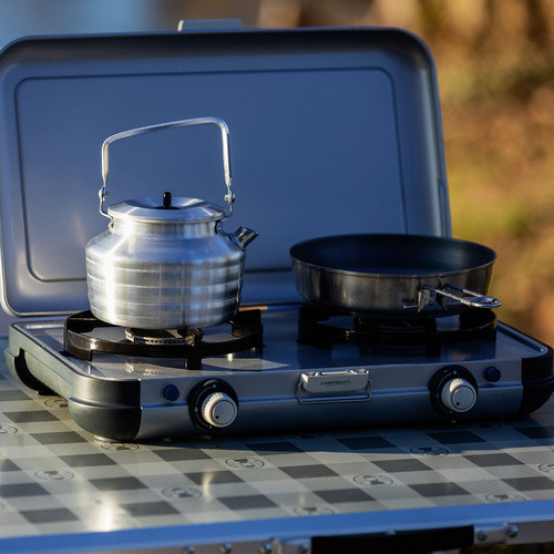 Campingaz Camping Kitchen 2 CV Gaskocher aus emailliertem Stahl in Silber und Schwarz - Bild 2