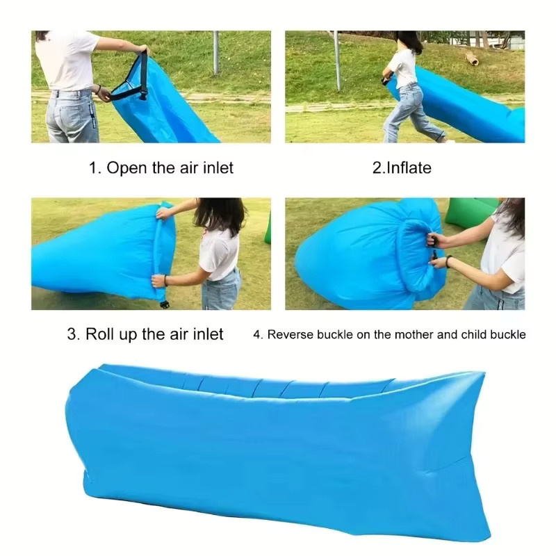 DIZETION Aufblasbares Lazy Sofa Tragbare Camping-Sofamatratze für Musikfestivals Rosa BHL425-FRO - Bild 5