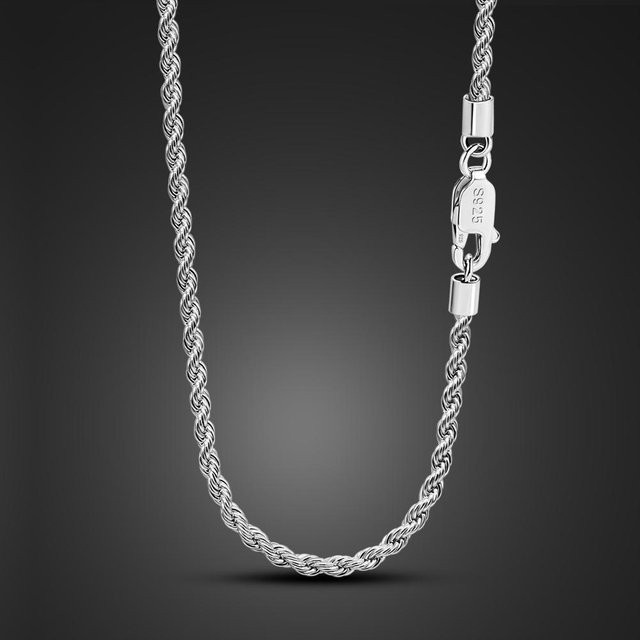 BaiJia Jewelry Halskette 925 Sterling Silber, Twist Seil Kette, Unisex - Bild 1