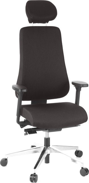 hjh OFFICE Profi Bürostuhl PRO-TEC 400 in Schwarz mit Stoffbezug, Armlehnen und Höhenverstellung - Bild 1