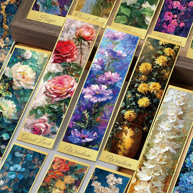 30 Stück Monet's Garten Lesezeichen aus Papier in Multicolour für Studenten und DIY-Projekte - Bild 1