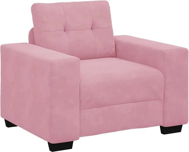vidaXL Sessel in Rosa aus Samt mit Armlehnen, B/T/H: 100 x 78 x 80 cm - Bild 1