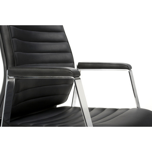 Mayer Sitzmöbel Chefsessel 2491 Drehstuhl in Schwarz mit Lederbezug und Edelstahlgestell, B/H/T: 69 x 119 x 64 cm - Bild 3