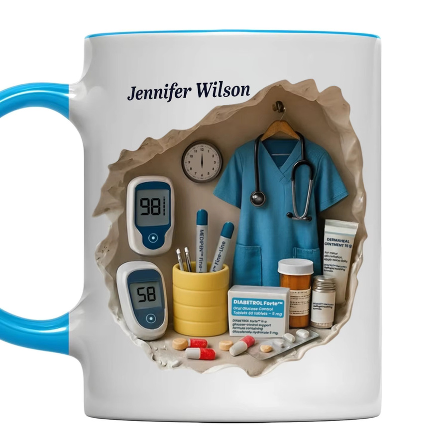 Personalisierter Keramikbecher Light Magic in Schwarz-Weiß als Geschenk für medizinisches Personal zum Internationalen Tag der Krankenpfleger - Bild 2