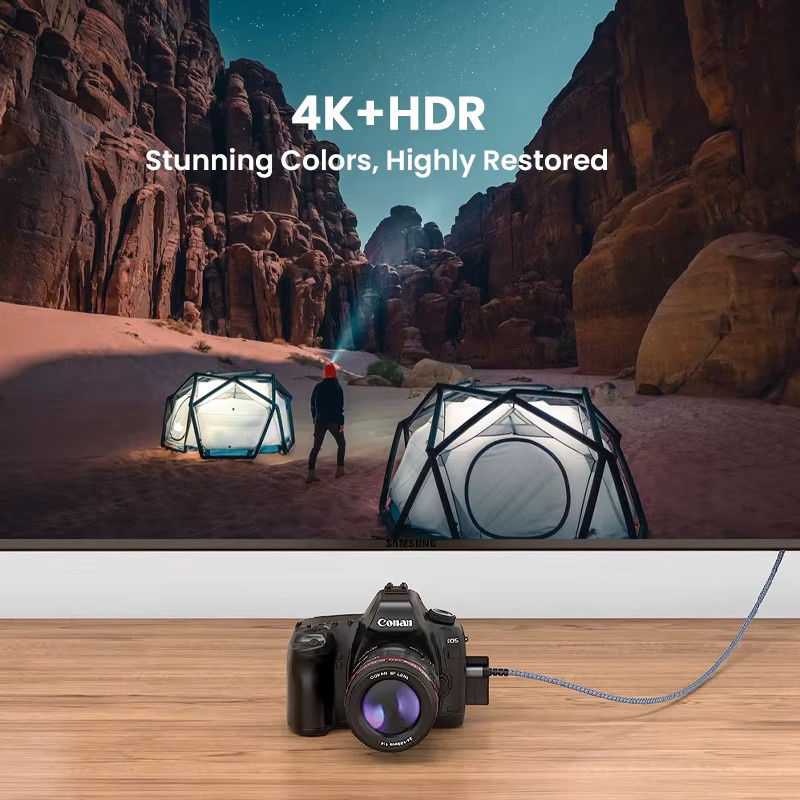 4K Micro-HDMI auf HDMI Kabel Hochgeschwindigkeits-Adapter für GoPro Hero und Pi 4 kompatibel mit 4K @60 Hz - Bild 3