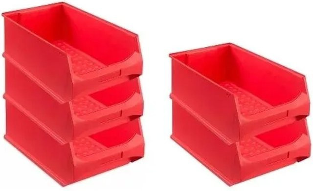 PROREGAL SparSet 5x Rote Sichtlagerboxen mit 21,8 Litern Volumen, B/T/H: 20 x 30 x 50 cm - Bild 1