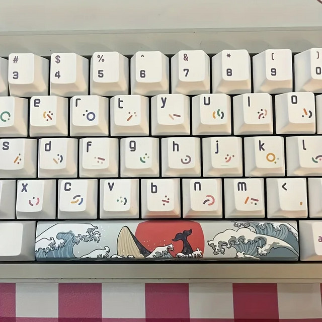 Coral Sea PBT-Tastenkappen im OEM-Profil mit ESC und 6,25U Leertaste, kompatibel mit Cherry MX Switches für mechanische Tastaturen, Multicolour - Bild 1