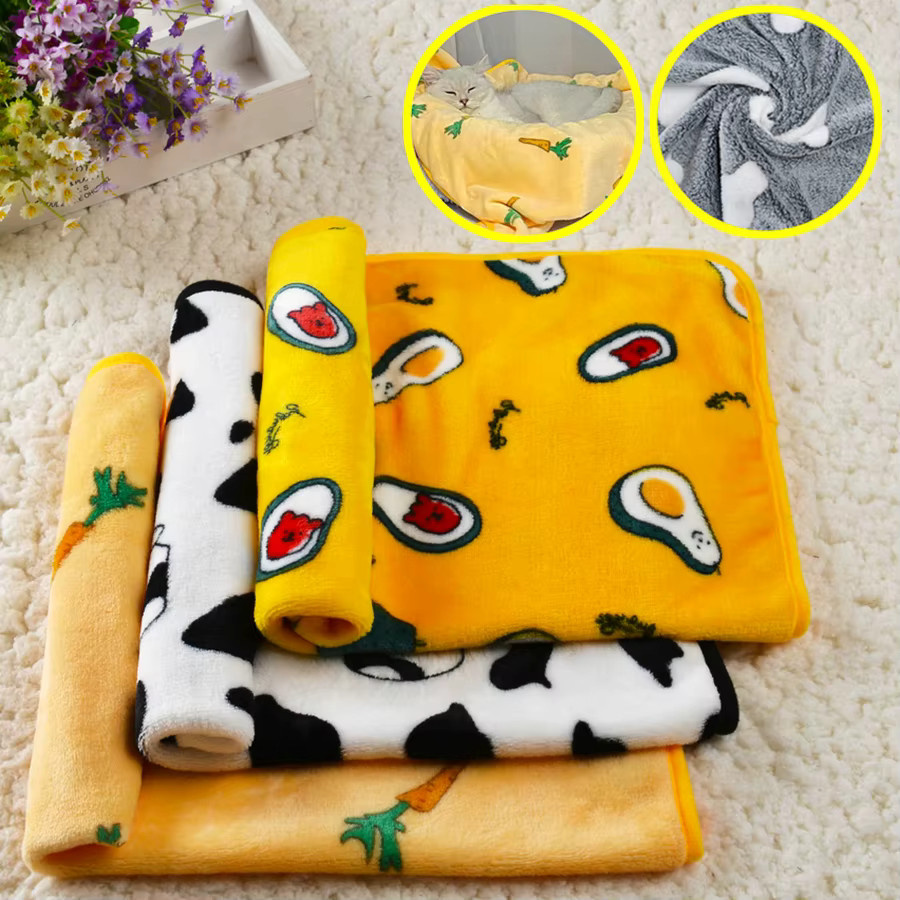 Holapet Haustierdecke mit Karotten-Aufdruck, flauschige und warme Hundebettmatte für kleine und mittelgroße Hunde sowie Katzen - Bild 2