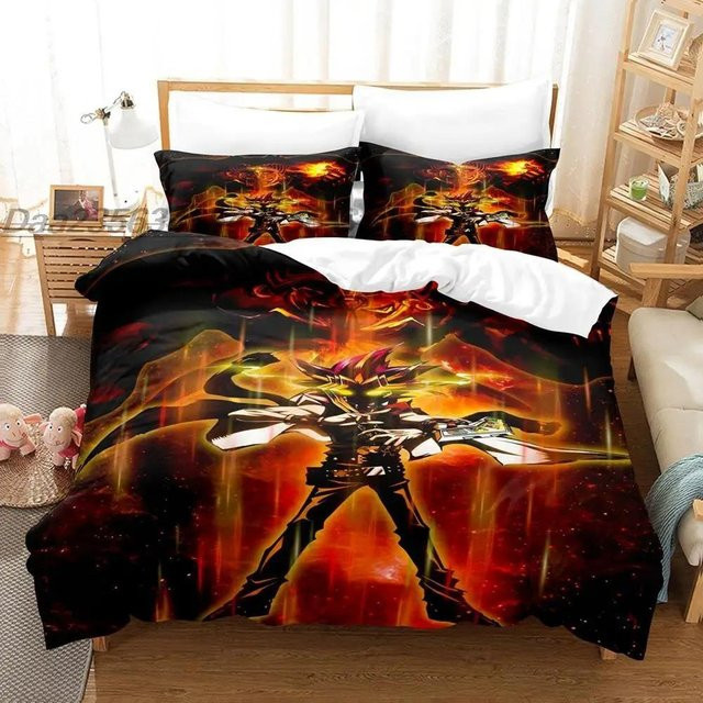 Yu Gi Oh Bettwäscheset mit 3D-Anime-Print von Binchi Fitness, Mehrfarbig, Material: Mikrofaser, B/H: 200 x 230 cm - Bild 1