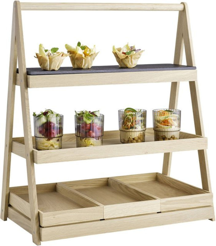 APS Etagère VALO 3-stufig aus geöltem Eichenholz in Braun, B: 55,5 cm, T: 32,5 cm, H: 64 cm - Bild 1