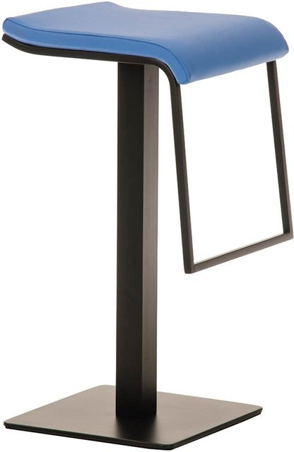 TPFLiving Barhocker Lamelo B mit schwarzem Gestell und blauem Kunstleder - Bild 1