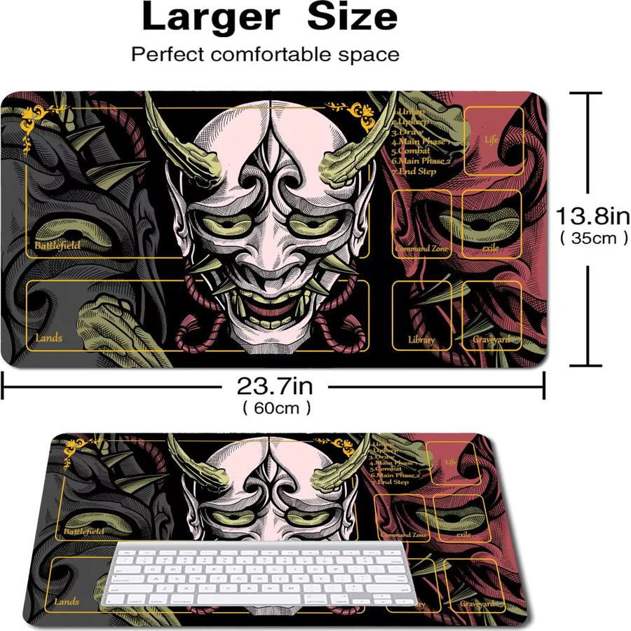 Mairuige Samurai MousePad Magic Playmat für TCG und Commander, Schwarz/Mehrfarbig, B/H: 35,56 x 60,96 cm - Bild 3
