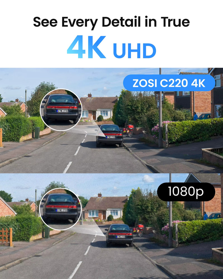 ZOSI 4K PoE CCTV Sicherheitskamerasystem C220 mit 8MP IP-Kameras für Innen und Außen, 2-Wege-Audio, 8CH NVR (16CH erweiterbar), Farbe: Weiß - Bild 2