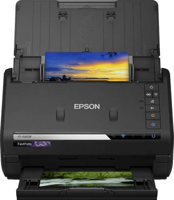 Epson FastFoto FF-680W Duplex-Dokumentenscanner in Schwarz mit Wi-Fi und USB-C - Bild 1