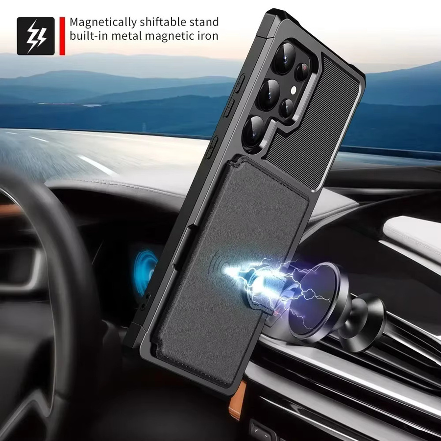 ZM03 Kartenetui-Hülle für Samsung Galaxy S26 S25 S24 S23 S22 S21 Ultra FE A56 A36 in Schwarz und Grün - Bild 3