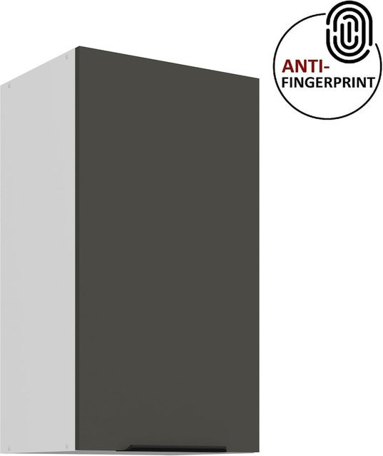 Küchen Hängeschrank ARIA in Graphite matt mit Einlegeböden, Breite: 40 cm, Höhe: 72 cm - Bild 1