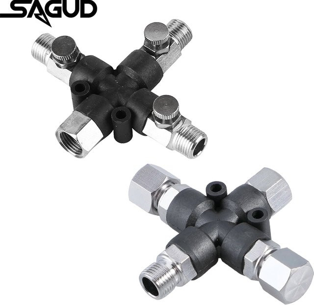 SAGUD 3-Wege-Airbrush-Adapter SD-403/404 Luftschlauch-Splitter als Mehrzweck-Anschlusswerkzeug für Luftkompressor-Zubehör - Bild 1