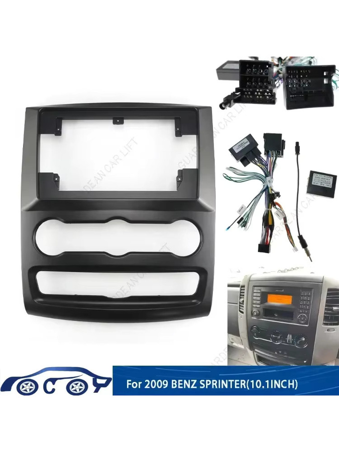 10,1 Zoll Autoradio Faszien für Mercedes Benz Sprinter 2009 Android Stereo Rahmen mit Canbus und Kabel, Schwarz - Bild 4