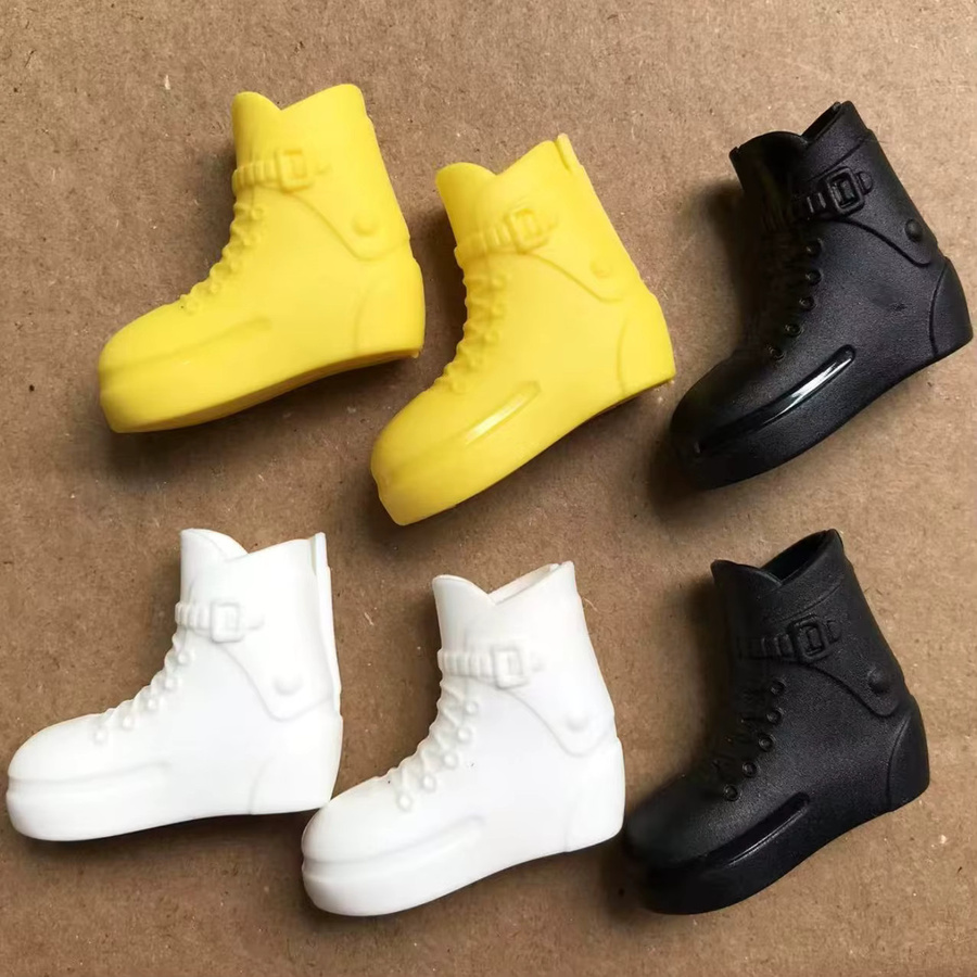ROUND YUAN Puppenschuhe Stiefel, Puppenzubehör, Weiß Braun Schwarz Goldfarben, Kunststoff - Bild 2