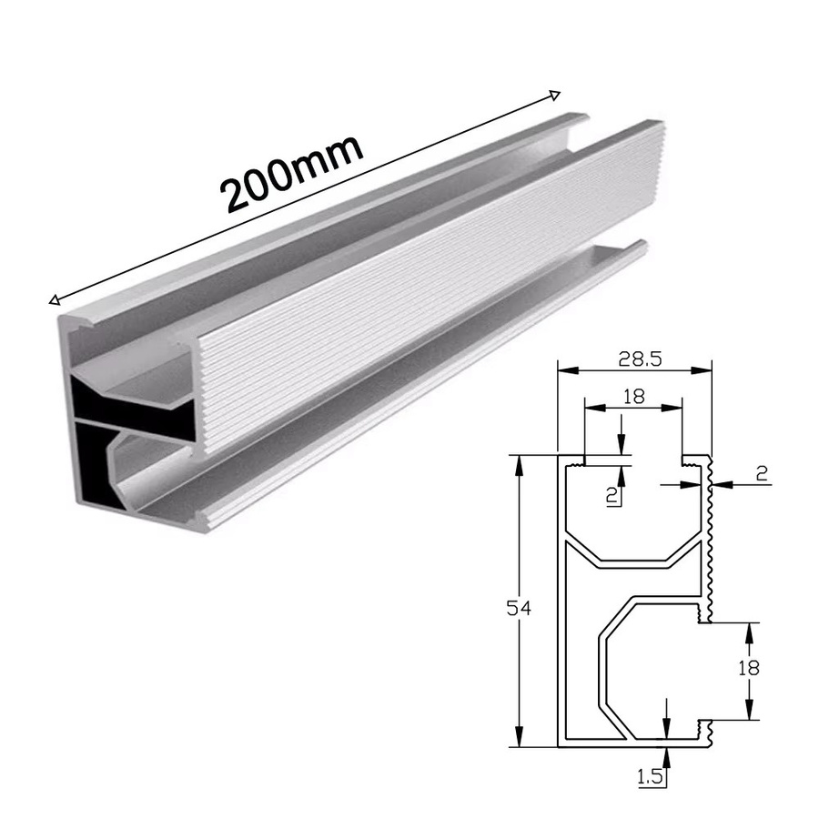 4/6 Stück Photovoltaik-Montagehalterung aus Aluminiumlegierung für glasierten Ziegeldach, Farbe: Silber, Länge: 200 mm - Bild 4
