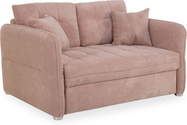 Schlafsofa HARPER JOHNSTOWN in Pink mit Stoffbezug und Dekokissen - Bild 1