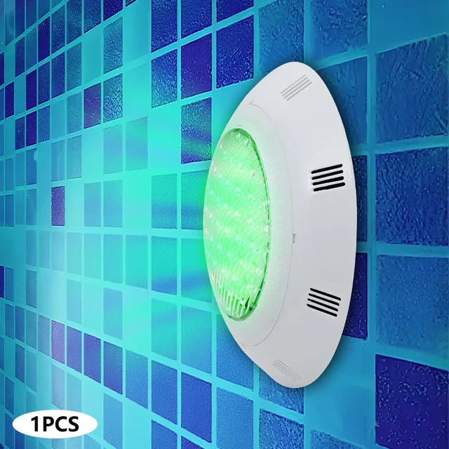 Bymaocar RGB LED Tauchleuchte IP68 mit Fernbedienung, 45 W, 7 Farben und 11 Beleuchtungsmodi, Multicolor, Rund, Einbauleuchte für Schwimmbad und Garten - Bild 1