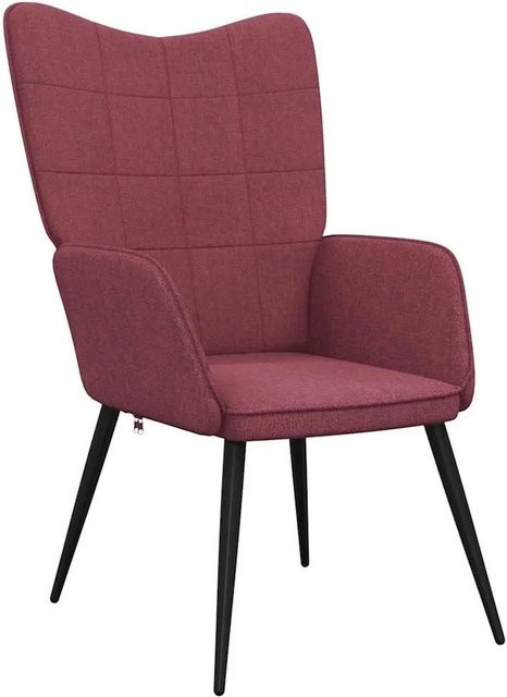 vidaXL Relaxsessel in Weinrot aus Stoff mit Armlehnen und Metallrahmen für Wohnzimmer und Esszimmer - Bild 1