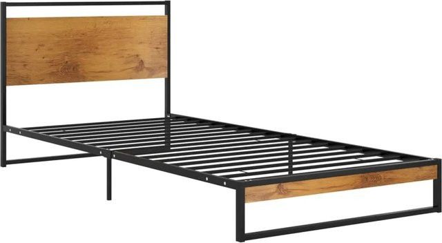 vidaXL Bettgestell aus Metall im Industrial-Design, B/T: 100 x 200 cm - Bild 1