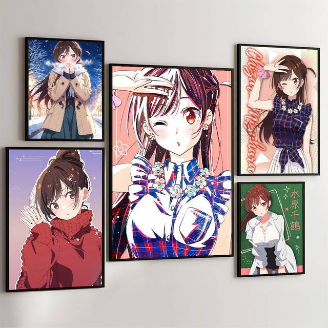 Wasserfester Anime Wandaufkleber Ichinose Chizuru Motivposter aus Papier in Mehrfarben - Bild 1
