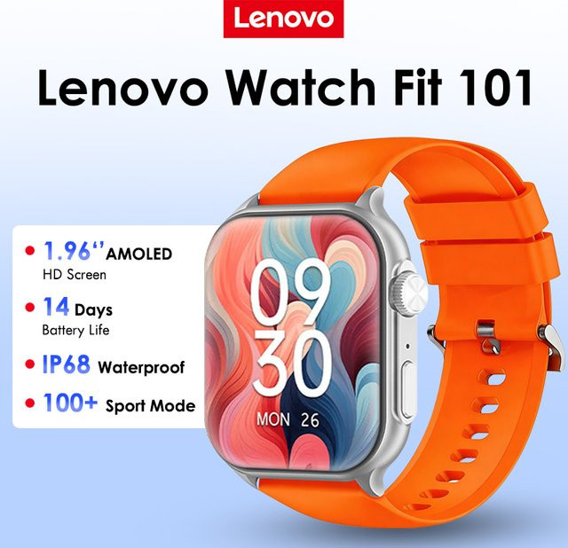 LENOVO Smartwatch, 1,96 Zoll, Silikon, Unisex - Bild 1