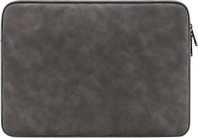 Wasserdichte Leder-Laptoptasche von KOJESHUN in Grau für MacBook Air Pro, Xiaomi, HP, Dell und Acer Notebooks (13, 14 und 15 Zoll) - Bild 1