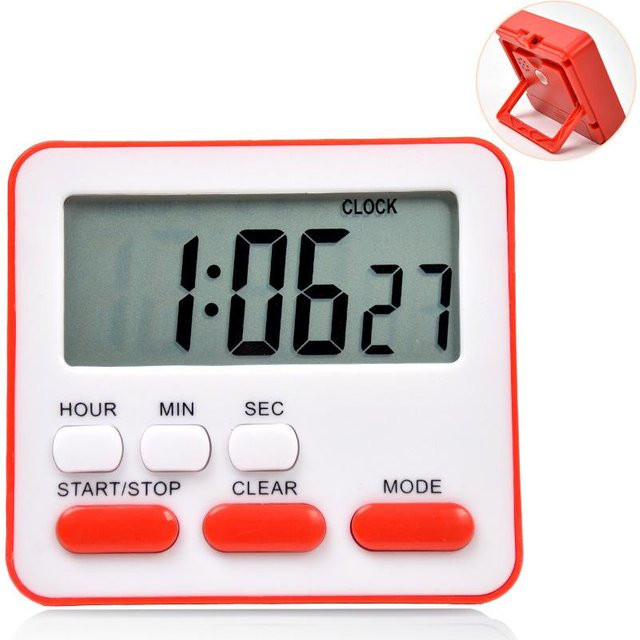 Digitaler Küchentimer Happypilot als Backtimer und Kochtimer mit Count Down und Count Up Funktion in Rot - Bild 1