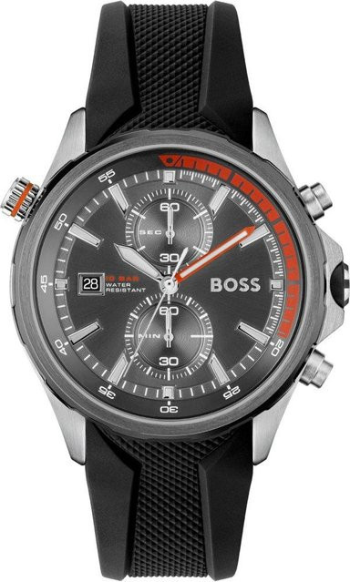 Hugo Boss Chronograph, Quarz, Edelstahl, 46 mm, Schwarz, Herren - Bild 1