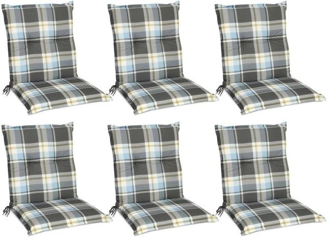Beautissu Sunny BK Niederlehner Blau Kariert, 6-teiliges Set, B/T/H: 100 x 50 x 6 cm - Bild 1
