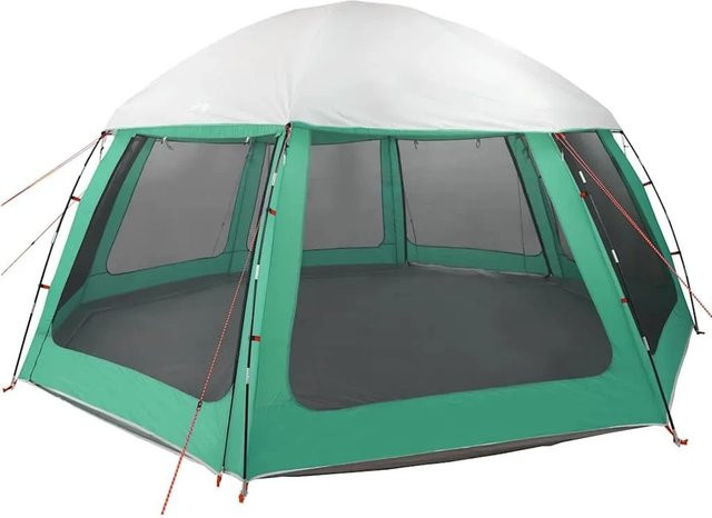 vidaXL Poolzelt mit abnehmbarem Überzelt und Netzwänden in Grün, B/T: 510 x 510 cm - Bild 1
