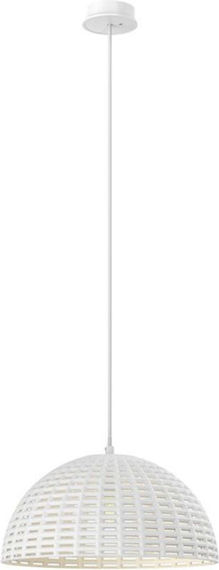 Lucande Pendelleuchte Herdis aus Mineralguss in Weiß, Durchmesser: 34 cm, minimalistisches Design - Bild 1