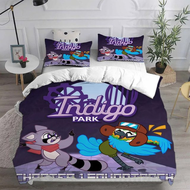 Bandai Indigo Park Bettwäsche-Set mit Bettbezug und Kissenbezug im Cartoon-Design, Mehrfarbig - Bild 1