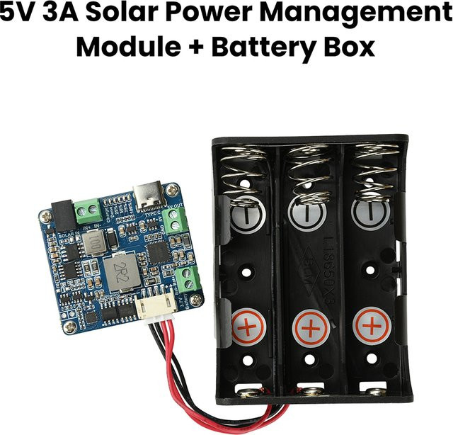 Solarstrom-Managementmodul DC 6-24V mit geregeltem 5V 3A Ausgang, Solarladeregler mit MPPT, PD, QC, FCP und SFCP Typ-C-Ladung in Blau - Bild 1