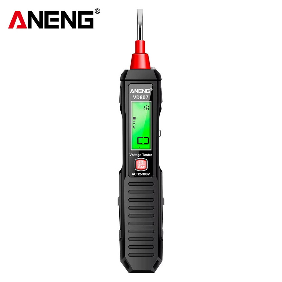 ANENG VD807 Berührungsloser Spannungsprüfer AC 12-300V 50/60Hz NCV Live-Neutralleiter-Detektor mit Ton- und Lichtalarm in Schwarz - Bild 6