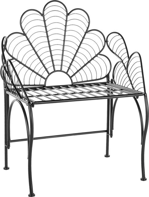 Beliani Gartenstuhl aus Metall in Schwarz mit Armlehnen im Retro-Design, B/T/H: 49 x 71 x 91 cm - Bild 1