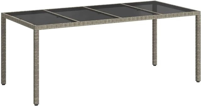 Furnicato Gartentisch aus Poly-Rattan in Grau mit modernem Design, B/T/H: 190 x 90 x 75 cm - Bild 1