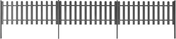 vidaXL Lattenzaun aus WPC mit 3 Pfosten, Farbe: Anthrazit, B: 600 cm, H: 60 cm