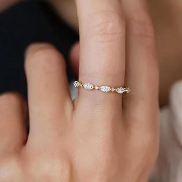 YIRAN Jewelry Fingerringe, Kupfer, Zirkonia, Schwarz, Damen - Bild 1