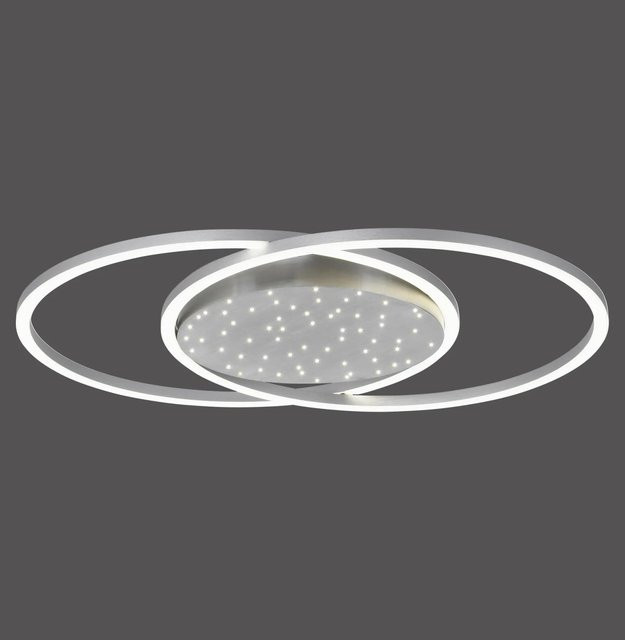 Paul Neuhaus LED-Deckenleuchte Yuki in Stahlfarben, rund, dimmbar mit Fernbedienung, Durchmesser: 66,8 cm, Tiefe: 50 cm - Bild 1