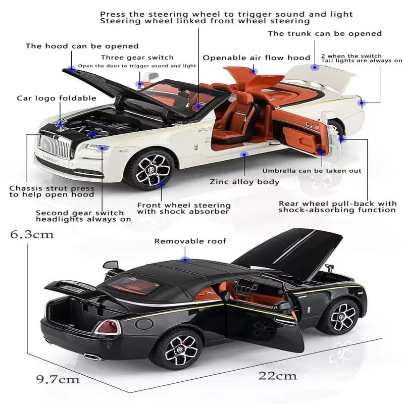 LYZRC Rolls-Royce Dawn Automodellsimulation Cabrio-Sportwagen 1:24 schwarz - Bild 5