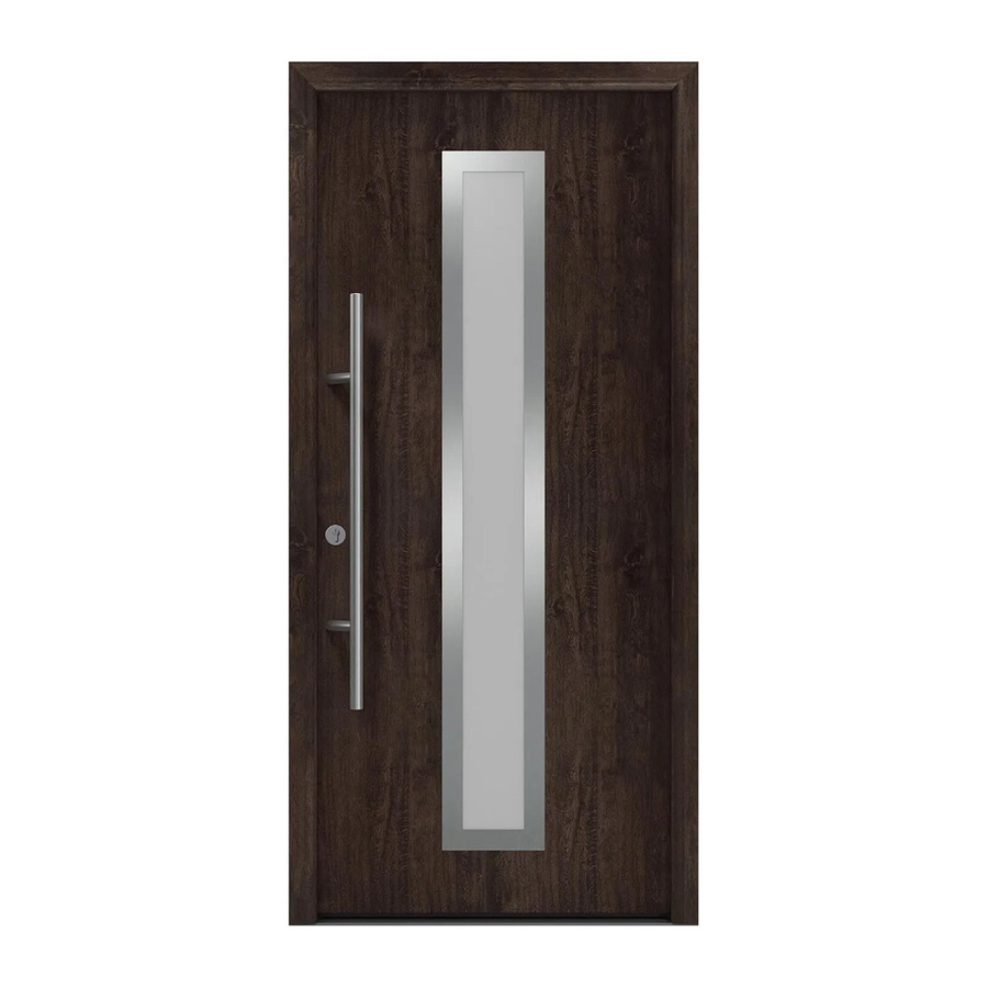EcoStar Haustür Isopro Secur IPS 700S Eiche Dunkel mit Glaseinsatz, B: 110 cm, H: 210 cm, DIN Links, RC2 Sicherheitstür aus Stahl und Aluminium - Bild 2