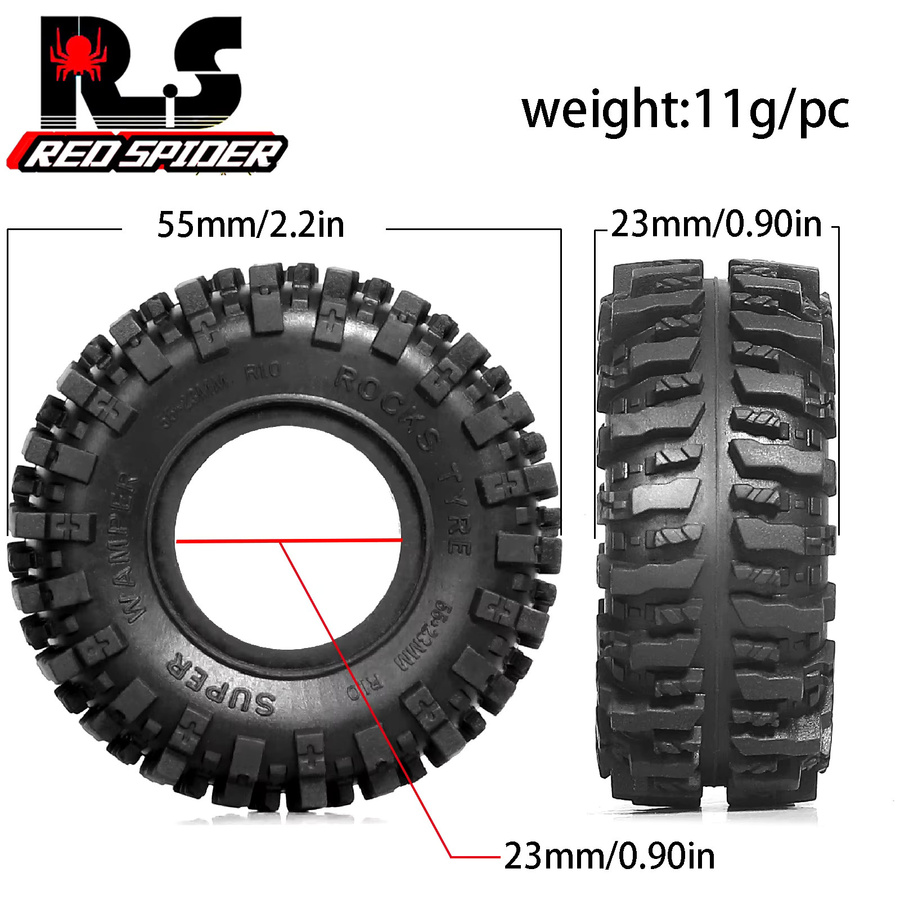 Semalam Gummi-Radreifen, 4-teiliges Set, 55 mm, Schwarz - Bild 6