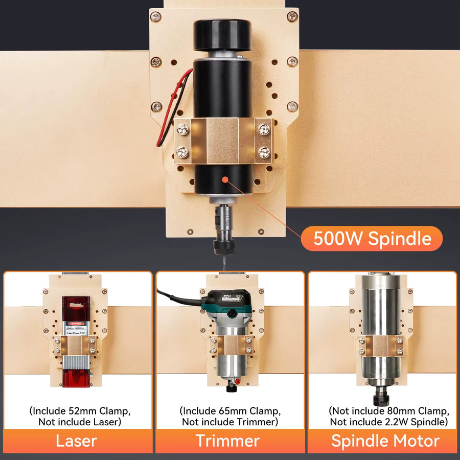 LUNYEE 4040 Turbo CNC-Fräsmaschine mit 500 W und Linearschiene, 3-Achsen-Graviermaschine für Holz, Acryl und Aluminium - Bild 2