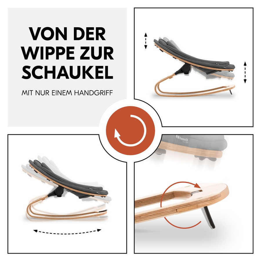 Hauck Alpha Plus 4-tlg. Newborn Set Hochstuhl mit Neugeborenenaufsatz Wippe Eco und Baby Seat in Grau - Bild 3